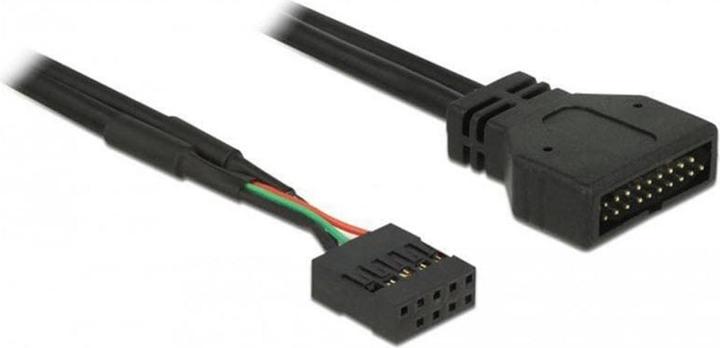 Produktbild Delock USB 19 Pin - USB 9 Pin, 0,45 m, Schwarz (83776) (0.45 m, USB 2.0)