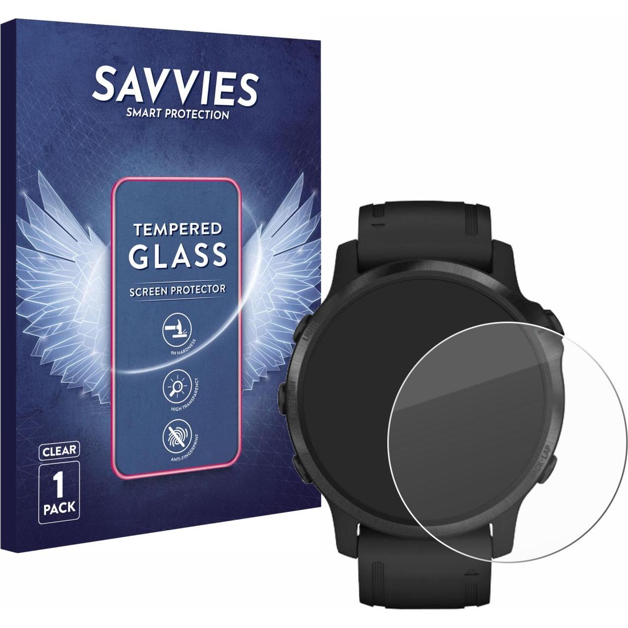 Savvies Panzerglas Hartglas Displayschutz, Smartwatch Schutzfolie, Transparent
