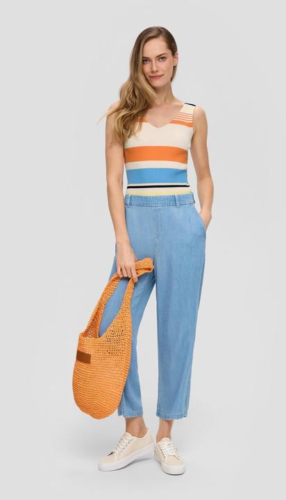 Immagine prodotto S.Oliver Strickpullunder Geripptes Stricktop aus Viskosemix im Slim Fit (46)