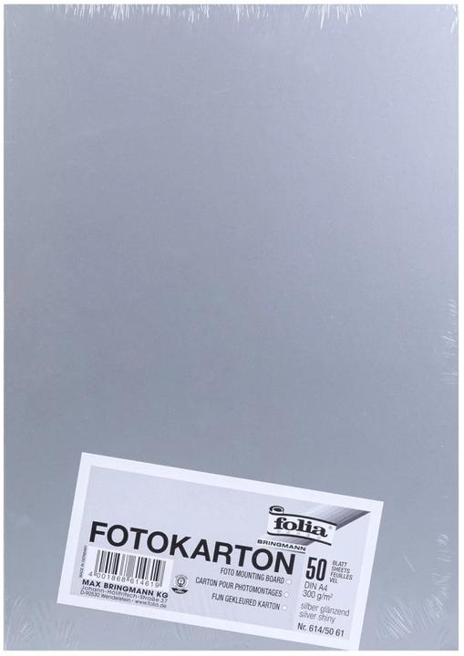 Produktbild Folia Fotokarton A4, Silber glänzend, 50 Stück (A4)