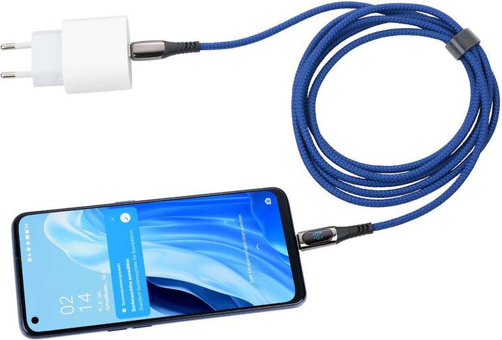 Actual product image Troika SPEEDY XL Ladekabel High-Speed, blau (2 m, USB 2.0, 100 W)