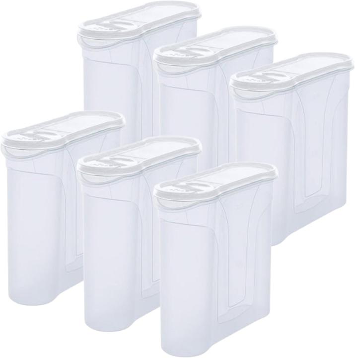 Novaliv Schüttdosen 6er SET Vorratsdose zum Streuen 4 Liter - Masse (LxBxH): 25,5 x 25,5 x 10 cm - Do (4 l)