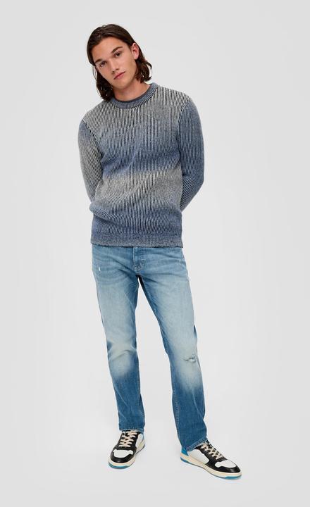 Produktbild s.Oliver Strickpullover Strickpullover mit Rippblende (XXL)