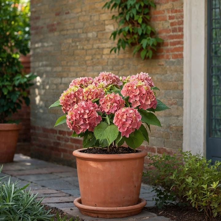 Produktbild Plant in a Box Hydrangea macrophylla 'Early Pink' - 6er Set Hortensien (25 cm)