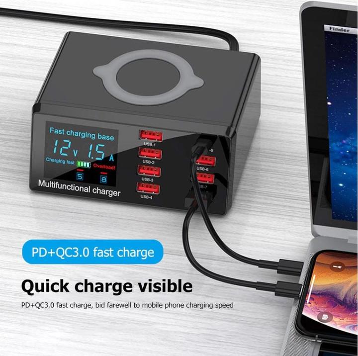 Immagine prodotto PowerGuard 8-Fach Wireless Multi Function Charger (100 W)