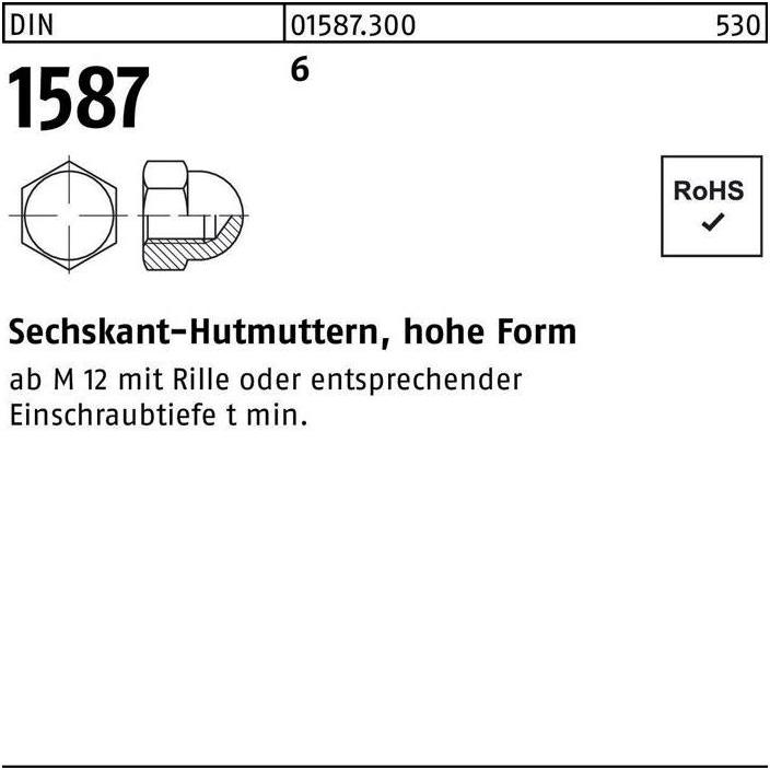 Thumbnail - Reyher, Muttern + Unterlegscheiben, Sechskanthutmutter DIN 1587 M 30 6 hohe Form