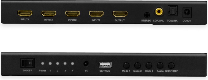Produktbild LogiLink HDMI-Switch 4x1-Port, Multiviewer, 1080p/60 Hz, Scaler, Seamless, RC