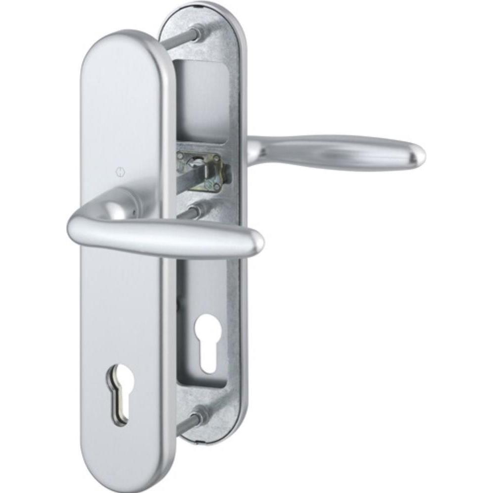 Hoppe, Türgriff + Fenstergriff, Schutzgarnitur Verona 1510/3331/3310 Aluminium F1 92 mm 67-72 mm (Türgriff)