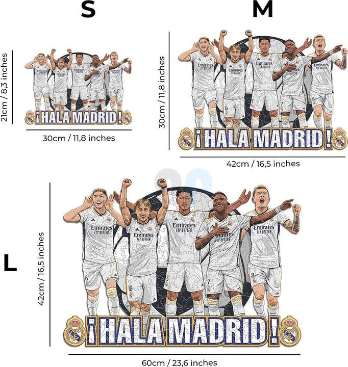 Produktbild Iconic Real Madrid CF - 5 Spieler - Holz Puzzle Grösse S (150 Teile) (150 Teile)