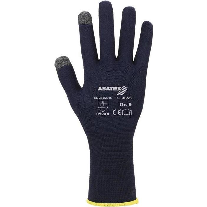 Asatex, Schutzhandschuhe, Feinstrickhandschuh für Smartphones und Touchscreens Grösse 9 dunkelblau EN 388 PSA-Kategorie ...