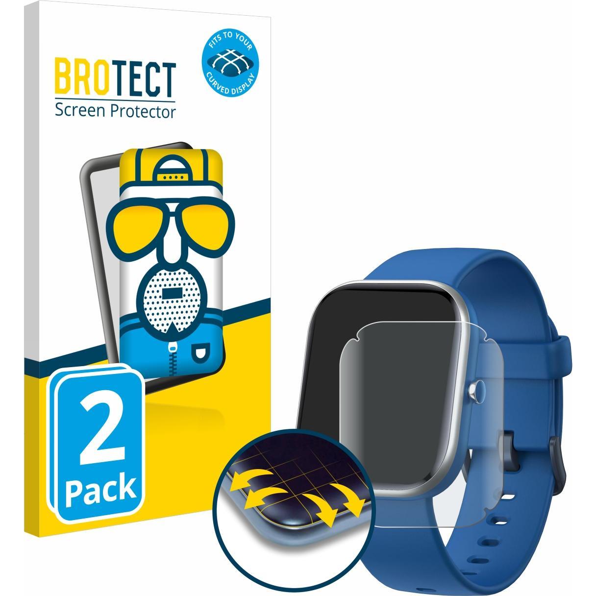 BROTECT Full-Cover Displayschutz Matt, Smartwatch Schutzfolie, Grau