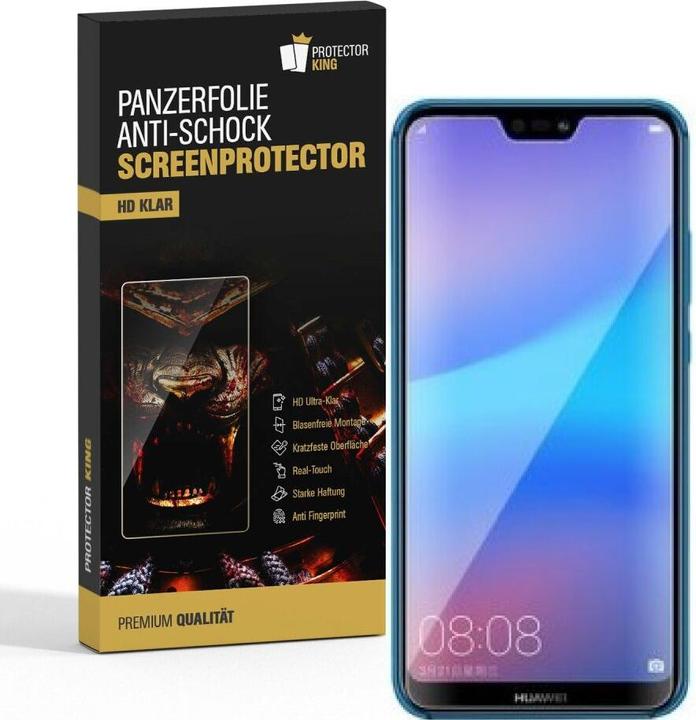 Actual product image Protectorking 4x Panzerfolie Anti-Shock HD Klar (4 Piece, Huawei P20 Lite)