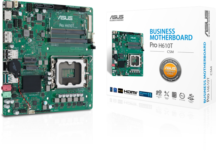 Actual product image ASUS PRO H610T (LGA 1700, Intel H610, Mini-ITX)