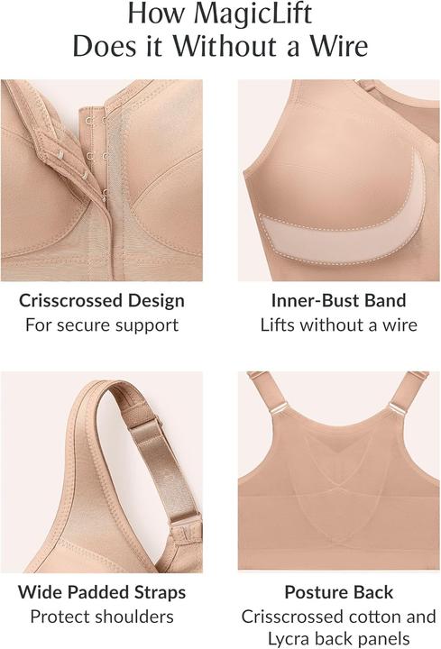 Actual product image Glamorise MagicLift Front Close Posture Back Support Bra (38 DD)