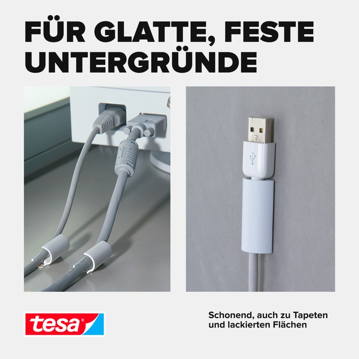 Actual product image tesa 3x Powerstrips cable clip