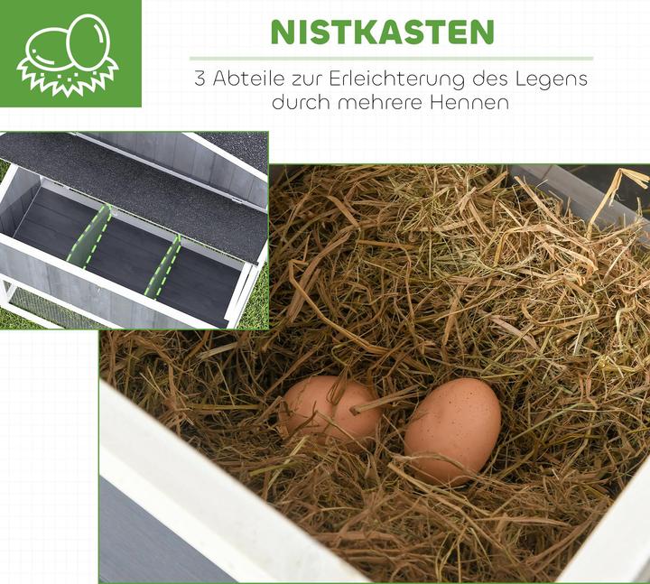 Image du produit PawHut Hühnerstall Tannenholz Grau