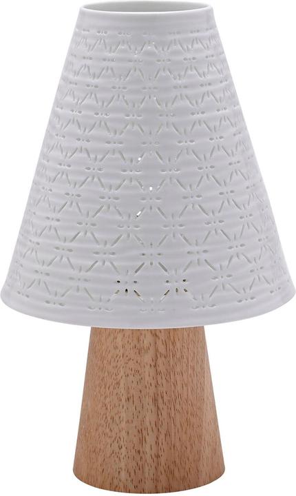 Actual product image Hestia White Ceramic Table Lamp With Wooden Base