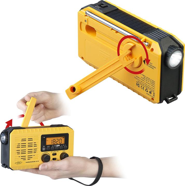 Image du produit Infactory Radio de poche solaire et à dynamo (FM, AM)