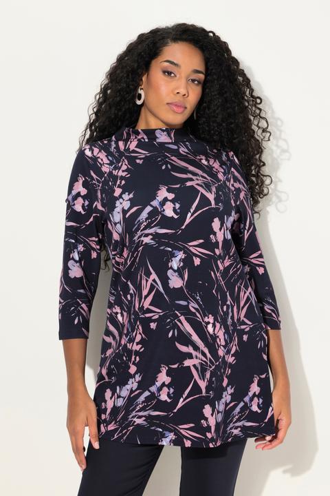 Image du produit Ulla Popken Sweat-shirt oversize, silhouette en O, col montant et manches 3/4 (42, 44)
