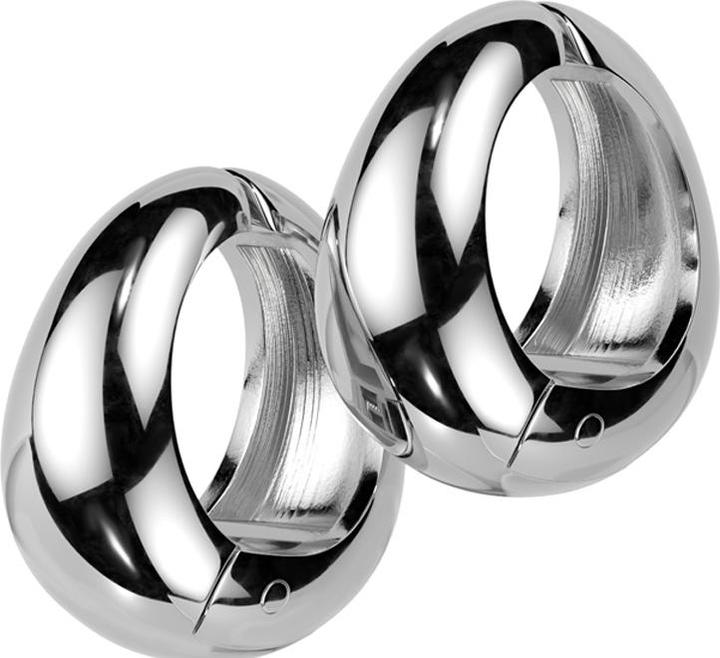 Image du produit Star Piercing Ohrring zum Klappen silber Oval breit klein (sans laiton, Acier chirurgical 316L)