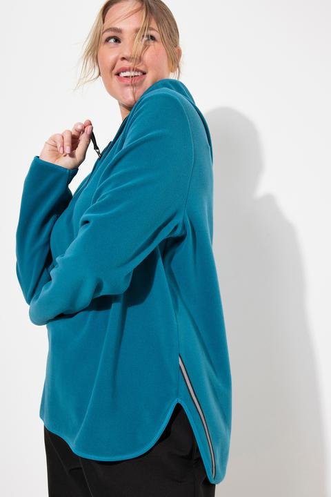 Produktbild Ulla Popken Fleece-Troyer, kurz, Oversized, Kapuze, Langarm, recycelt (62)
