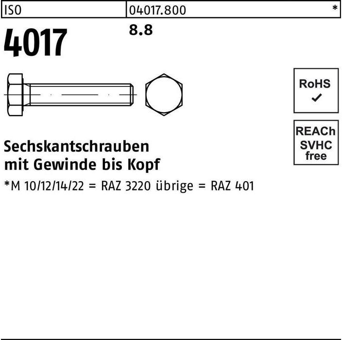 Produktbild Bufab Sechskantschraube ISO 4017 VG M 42 x 250 8.8 (1 Schrauben pro Stück)