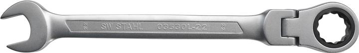 Image du produit SW-Stahl 03530L-22 Clé à cliquet à fourche 22 mm I Clé polygonale articulée I 72 dents I Clé plate (22 mm)
