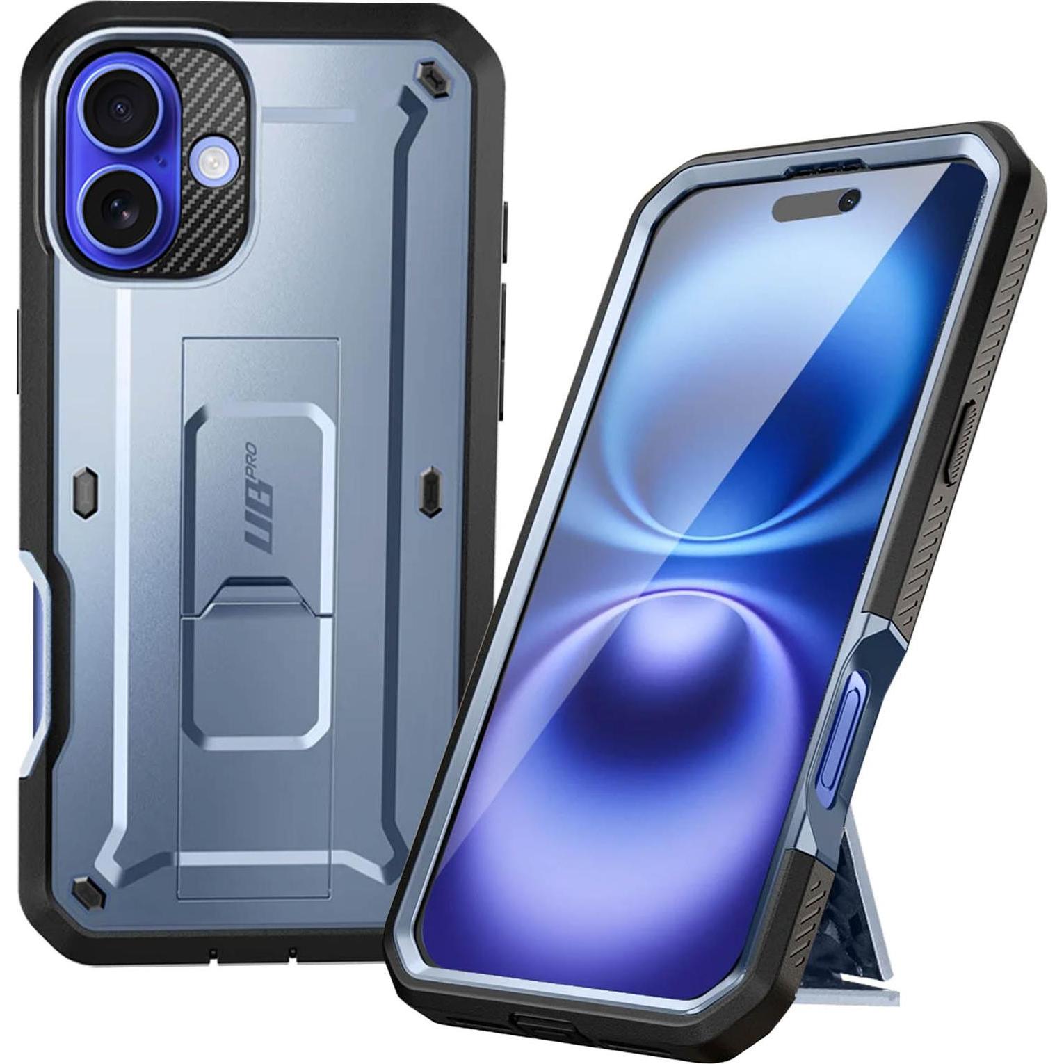 Supcase Unicorn Beetle Pro Rundum-Hülle (Apple iPhone 16), Smartphone Hülle, Blau