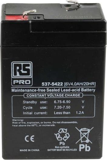 RS PRO RS Batteria al piombo sigillata al piombo (1 pz., Specifico del dispositivo, 4000 mAh)