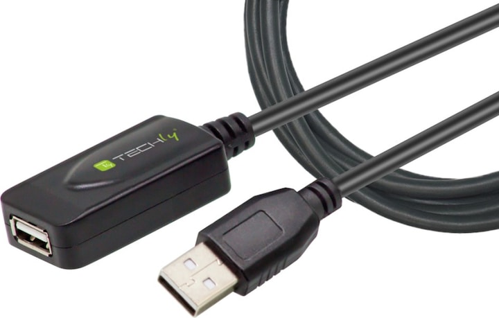 Produktbild Techly USB2.0 Aktives Verlängerungskabel, 20 m Dieses aktive USB-Kabel verlängert und verstärkt das Signal (20 m, USB 2.0)