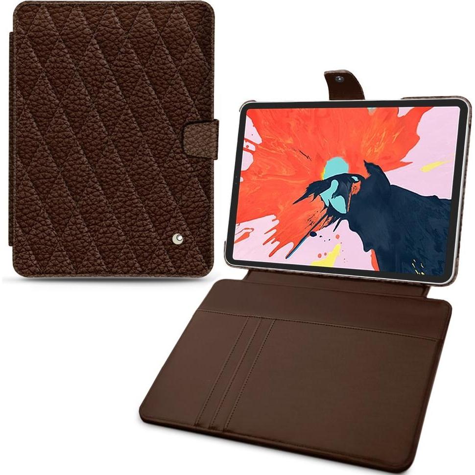 Noreve Lederschutzhülle Wallet (iPad Pro 12.9 2018 (3. Gen)), Tablet Hülle, Braun