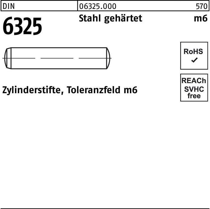 Immagine prodotto Perno parallelo DIN 6325 3 m6 x 16 Acciaio temprato Tolleranza m6 DIN 6325