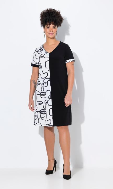 Produktbild Miamoda Jerseykleid, bequeme Passform, halb mit Scribble-Muster (56)