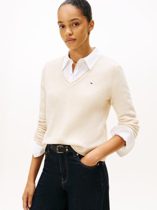 Produktbild Tommy Hilfiger Weicher Wollpullover mit V-Ausschnitt (XXS)