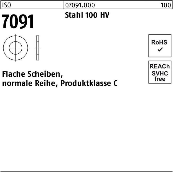 Produktbild Unterlegscheibe ISO 7091 10 Stahl 100 HV