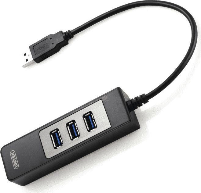 Actual product image Unitek USB3.0 HUB 3 Port +1 Port Gigabit Ethernet (USB-A, 4 ports)