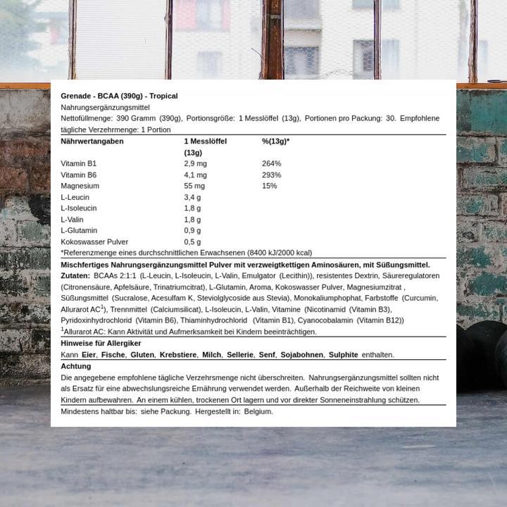 Actual product image Grenade BCAA 390g (Tropical, 390 g)