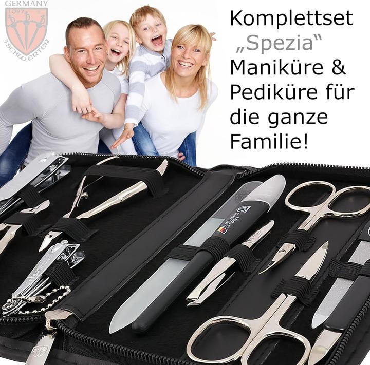 Produktbild Kellermann Manikuereset Nagelset Livorno Schwarz Echt Leder