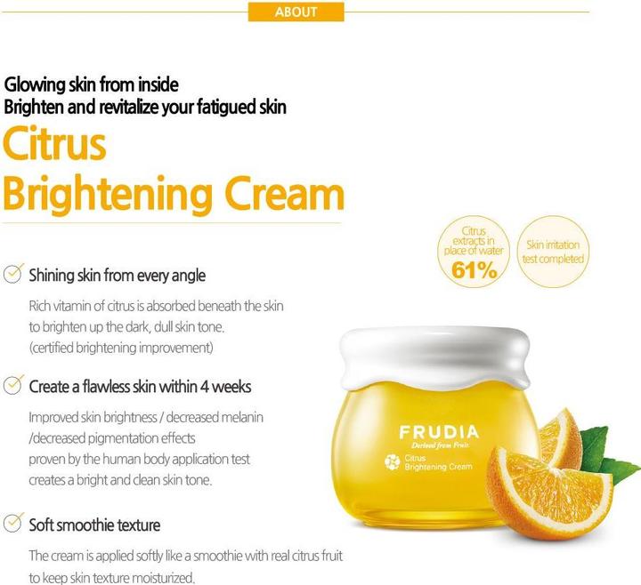 Actual product image Frudia Citrus Brightening Cream 55 g (55 ml)