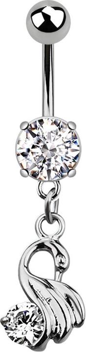 Immagine prodotto Star Piercing Banana in argento con ciondolo a forma di cigno in argento (senza ottone, Titanio)