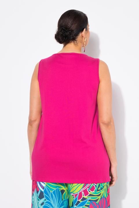 Immagine prodotto Ulla Popken Top dal taglio svasato e smanicato con scollo a cuore e apertura (46, 48)