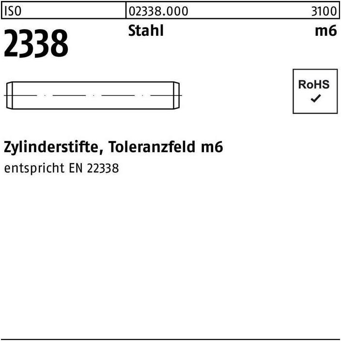 Thumbnail - Zubehör Befestigungstechnik, Zylinderstift ISO 2338 1 m6 x 8 Stahl ISO 2338