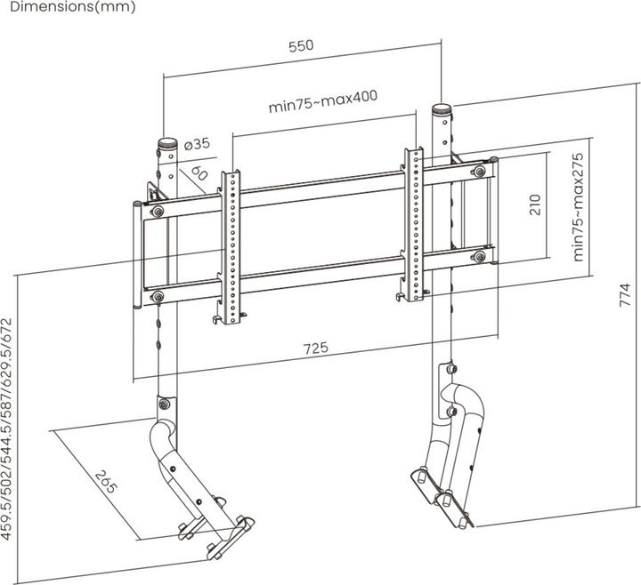 Produktbild Oplite R8 Single Monitor Stand Black retail (Speditionsversand)