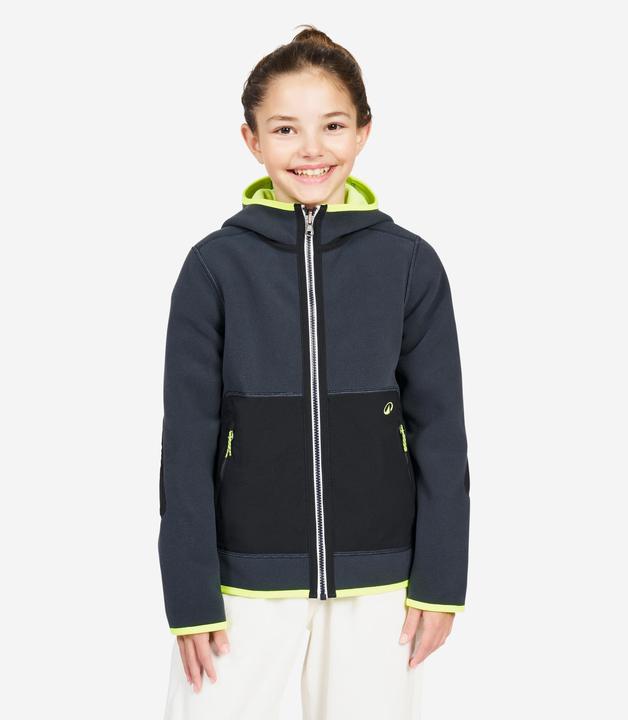 Tribord Fleecejacke Segeln Kinder warm wendbar 500 marineblau/neongelb (6, 7, 8)