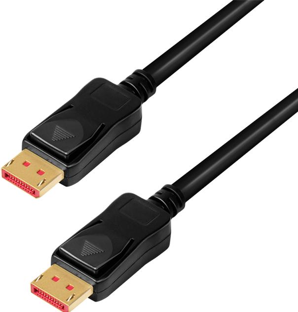Image du produit LogiLink Câble DisplayPort, DP/M à DP/M, 8K/60 Hz, AMP, noir, 10 m (10 m, DisplayPort, 1.4)