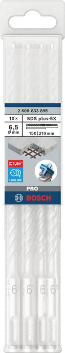Image du produit Bosch Professional Zubehör PRO SDS plus-5X Foret marteau, 6,5 x 150 x 210 mm (6.5 millimètres)
