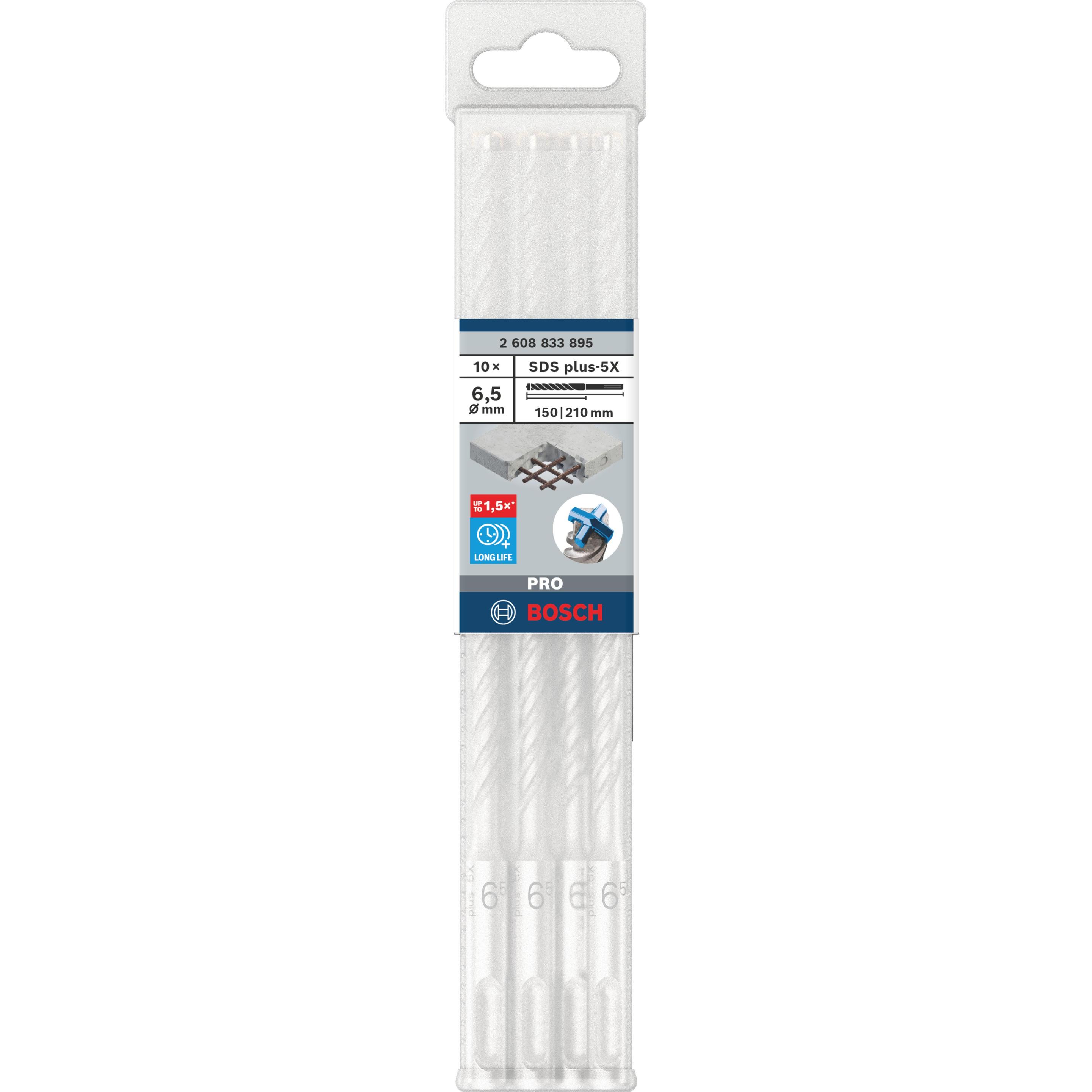 Thumbnail - Bosch Professional Zubehör, Bohrereinsatz, PRO SDS plus-5X Hammerbohrer, 6,5 x 150 x 210 mm (6.5 Millimeter)