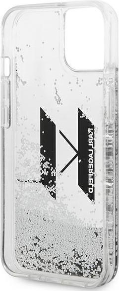 Actual product image Karl Lagerfeld KLHCP14SLBKLCS iPhone 14 6.1" srebrny/silver hardcase Liquid Glitter Big KL (Apple iPhone 14)