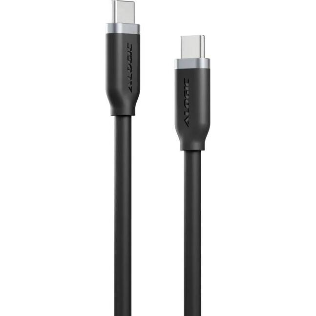 Alogic Elements Silicone USB-C - USB-C Kabel 1m, schwarz (1 m, USB 2.0), USB Kabel