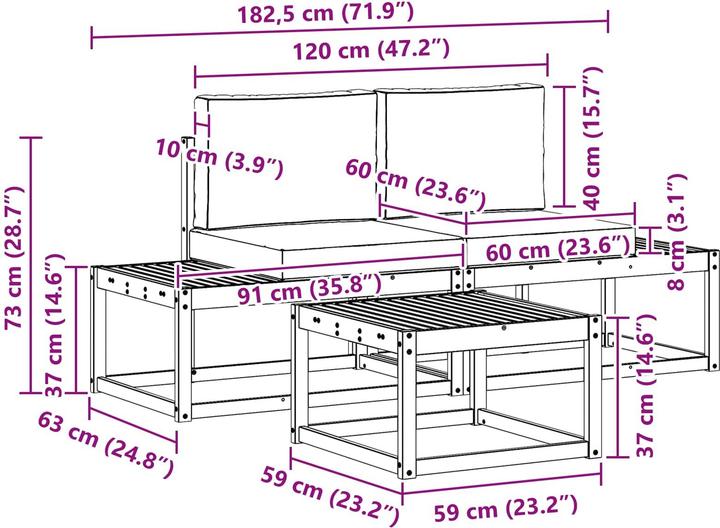 Produktbild vidaXL Outdoor-Sofa
